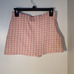 Zara Pink and White Mini Skirt